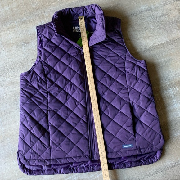 Lands’ End Womens Quilted Hiking Puffer Vest XL Purple Zip Gorp Core Classic NWT - Picture 6 of 10